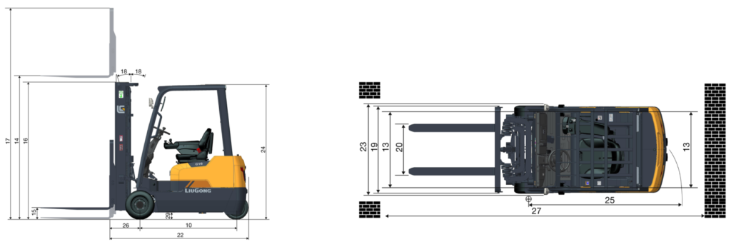 Xe nâng điện Liugong 1.8 tấn loại ba bánh