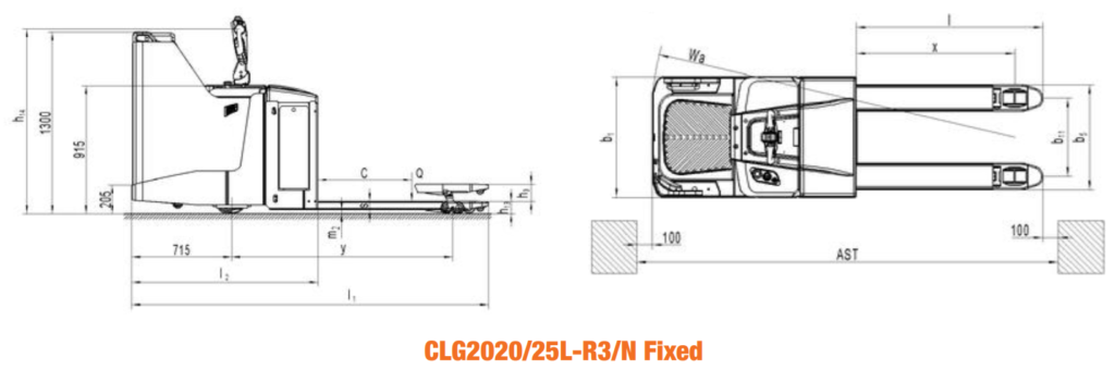 Xe nâng tay điện Liugong 2 ÷ 2.5 tấn CLG2020/25L-R3